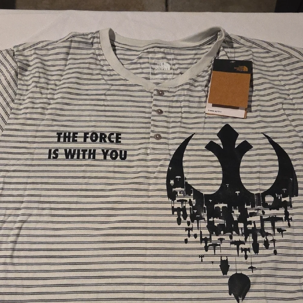 The North Face Gray and White Graphic Tee